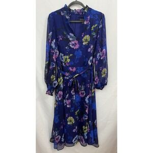 Jessica Howard Blue Floral Midi Dress